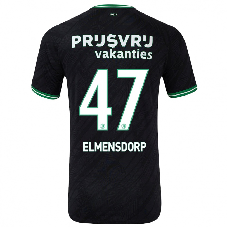 Vyrai Paris Elmensdorp #47 Juoda Žalia Išvykos Marškinėliai 2024/25 T-Shirt