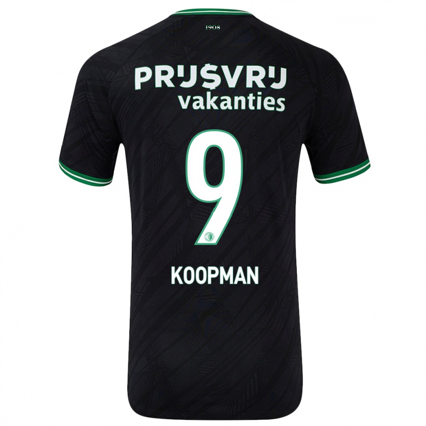 Vyrai Sanne Koopman #9 Juoda Žalia Išvykos Marškinėliai 2024/25 T-Shirt