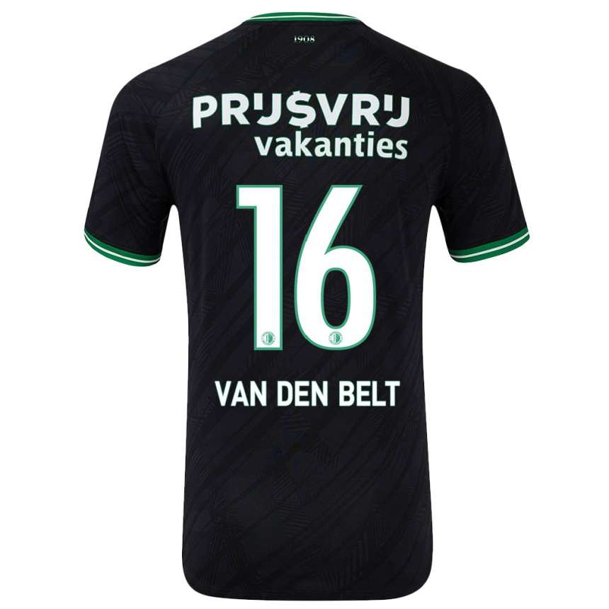 Vyrai Thomas Van Den Belt #16 Juoda Žalia Išvykos Marškinėliai 2024/25 T-Shirt