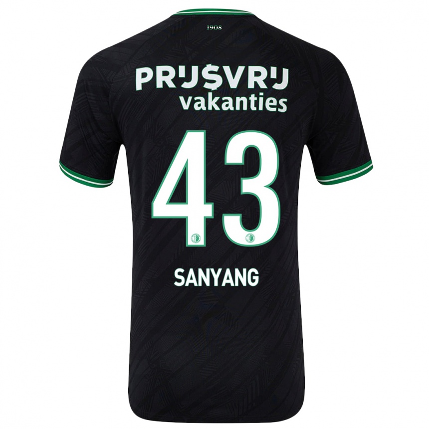 Vyrai Amadou-David Sanyang #43 Juoda Žalia Išvykos Marškinėliai 2024/25 T-Shirt