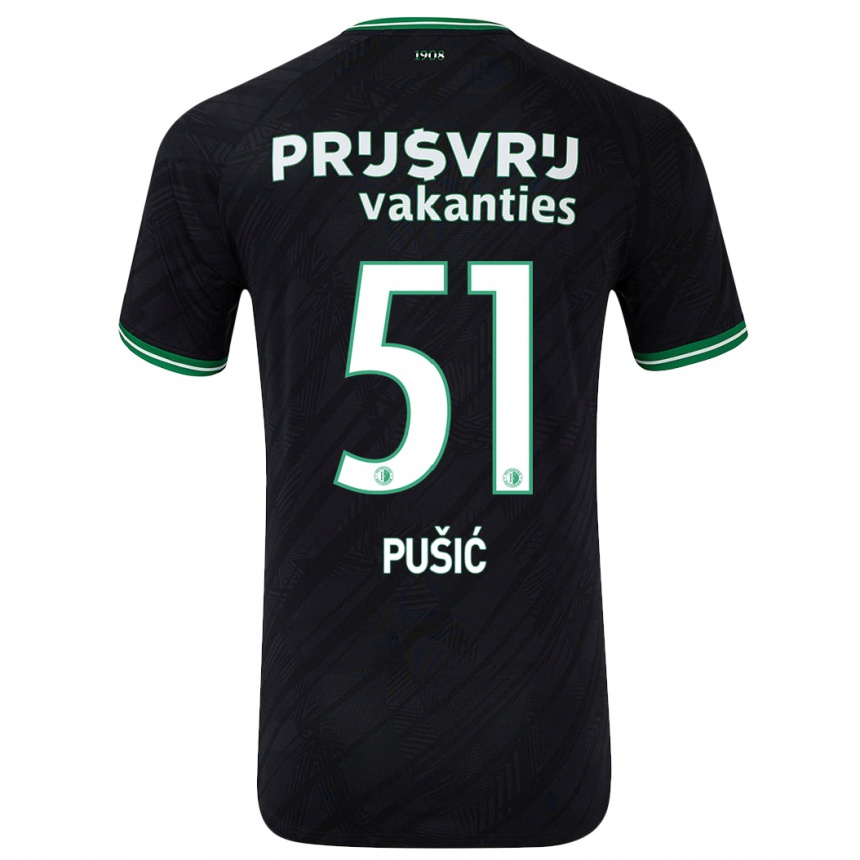 Vyrai Noah Pušić #51 Juoda Žalia Išvykos Marškinėliai 2024/25 T-Shirt