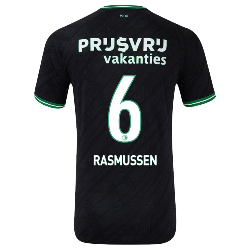 Vyrai Jacob Rasmussen #6 Juoda Žalia Išvykos Marškinėliai 2024/25 T-Shirt