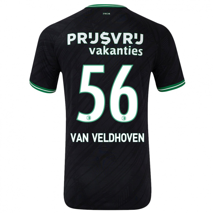 Vyrai Kars Van Veldhoven #56 Juoda Žalia Išvykos Marškinėliai 2024/25 T-Shirt