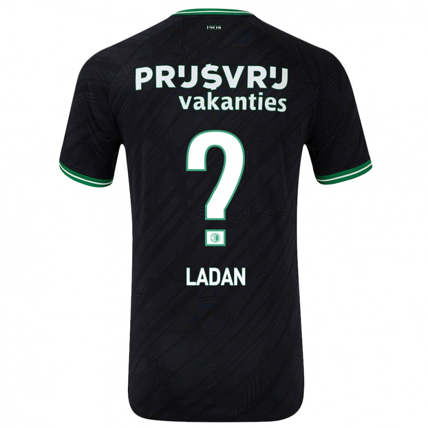 Vyrai Delano Ladan #0 Juoda Žalia Išvykos Marškinėliai 2024/25 T-Shirt