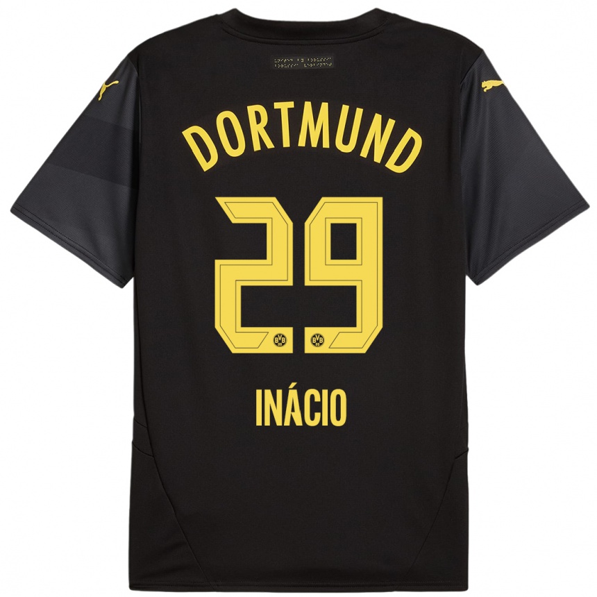 Vyrai Samuele Inácio #29 Juoda Geltona Išvykos Marškinėliai 2024/25 T-Shirt