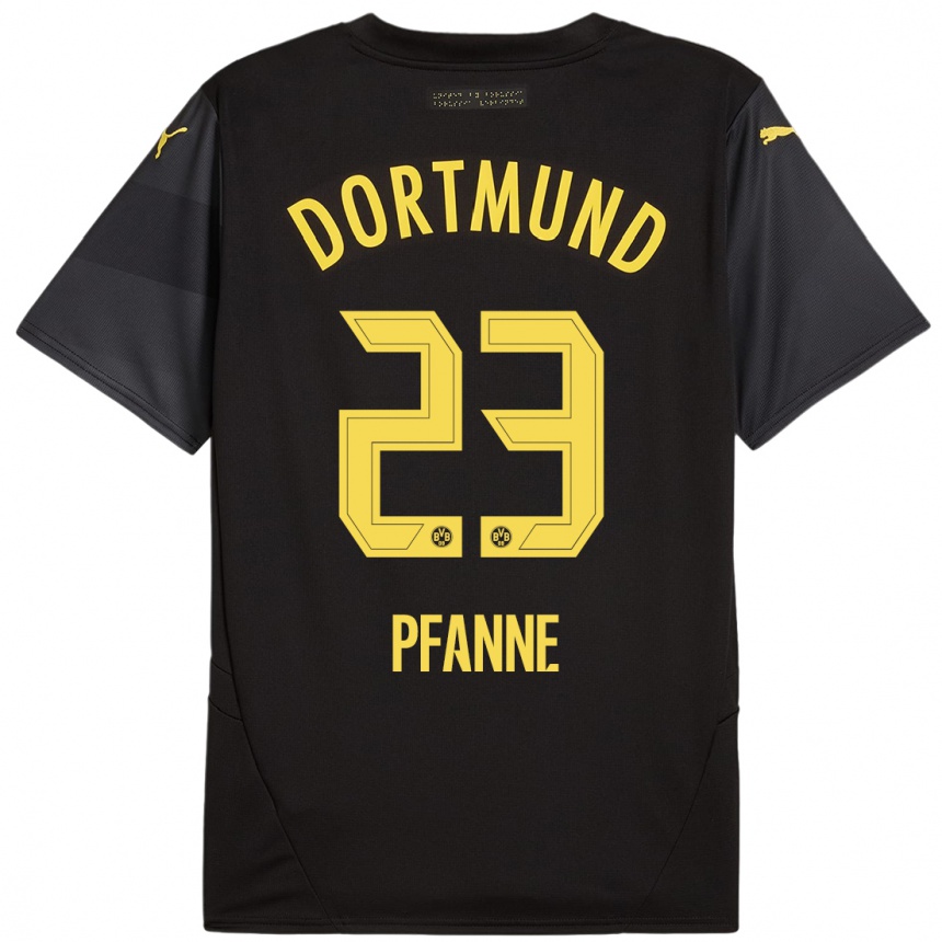 Vyrai Franz Pfanne #23 Juoda Geltona Išvykos Marškinėliai 2024/25 T-Shirt