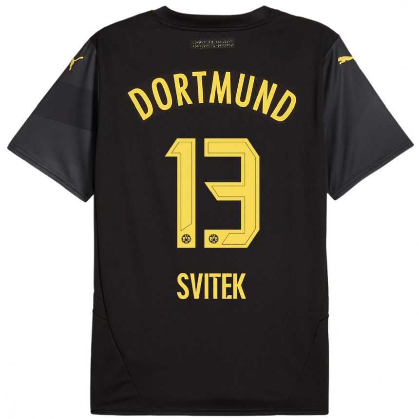 Vyrai Leon Svitek #13 Juoda Geltona Išvykos Marškinėliai 2024/25 T-Shirt