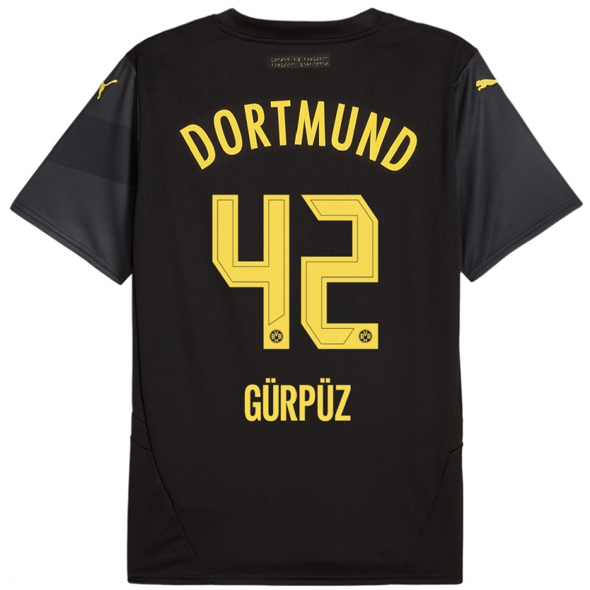 Vyrai Goktan Gurpuz #42 Juoda Geltona Išvykos Marškinėliai 2024/25 T-Shirt