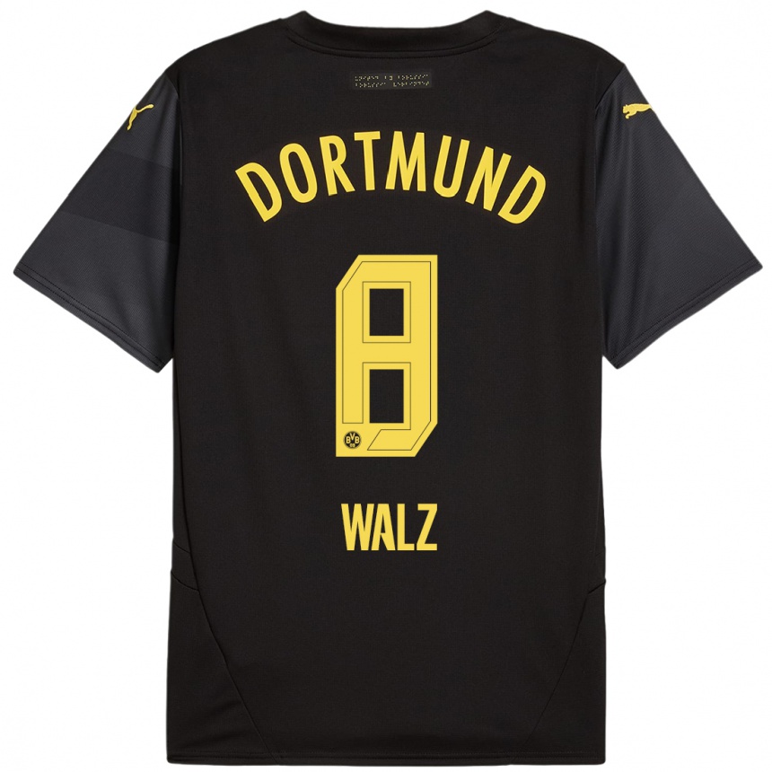 Vyrai Vasco Walz #8 Juoda Geltona Išvykos Marškinėliai 2024/25 T-Shirt