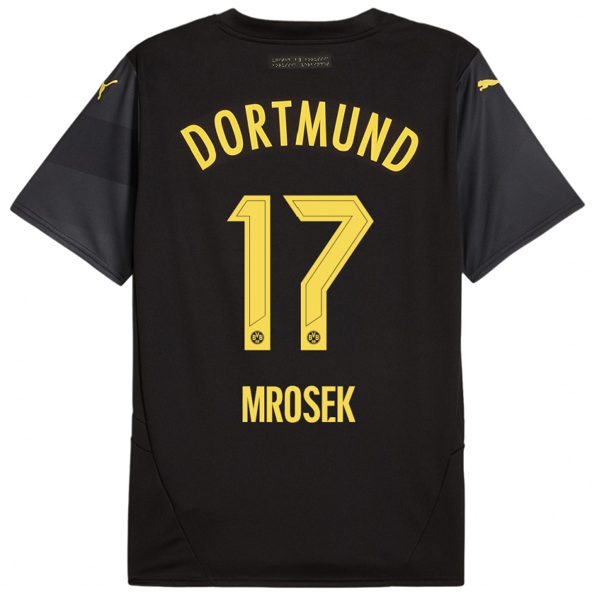 Vyrai Noah Mrosek #17 Juoda Geltona Išvykos Marškinėliai 2024/25 T-Shirt