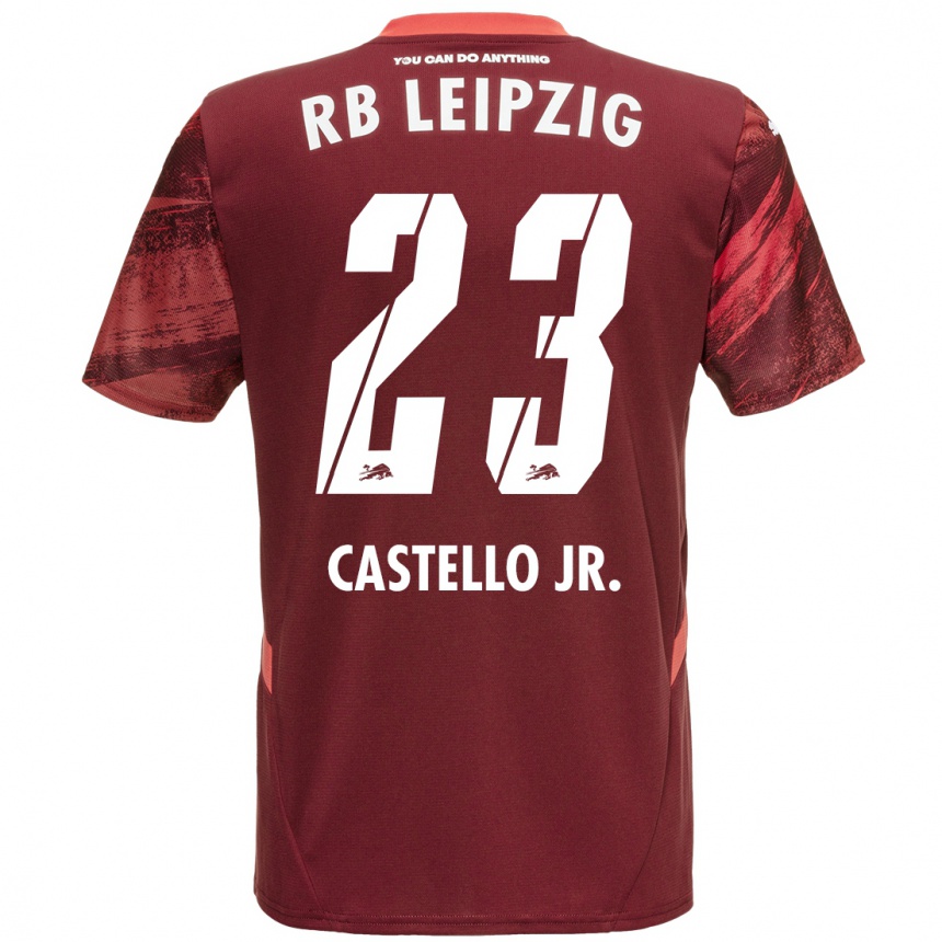 Vyrai Castello Lukeba #23 Burgundija Išvykos Marškinėliai 2024/25 T-Shirt