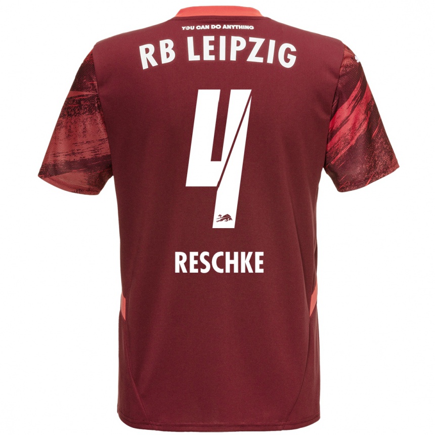 Vyrai Gianluca Reschke #4 Burgundija Išvykos Marškinėliai 2024/25 T-Shirt