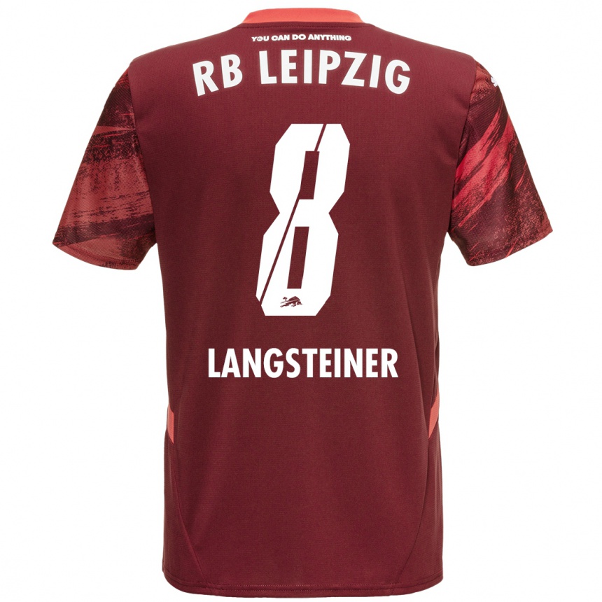 Vyrai Toni Langsteiner #8 Burgundija Išvykos Marškinėliai 2024/25 T-Shirt