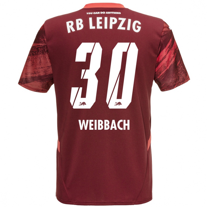 Vyrai Noah Weißbach #30 Burgundija Išvykos Marškinėliai 2024/25 T-Shirt