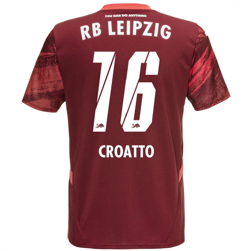 Vyrai Michela Croatto #16 Burgundija Išvykos Marškinėliai 2024/25 T-Shirt