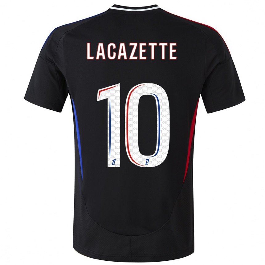 Vyrai Alexandre Lacazette #10 Juoda Išvykos Marškinėliai 2024/25 T-Shirt