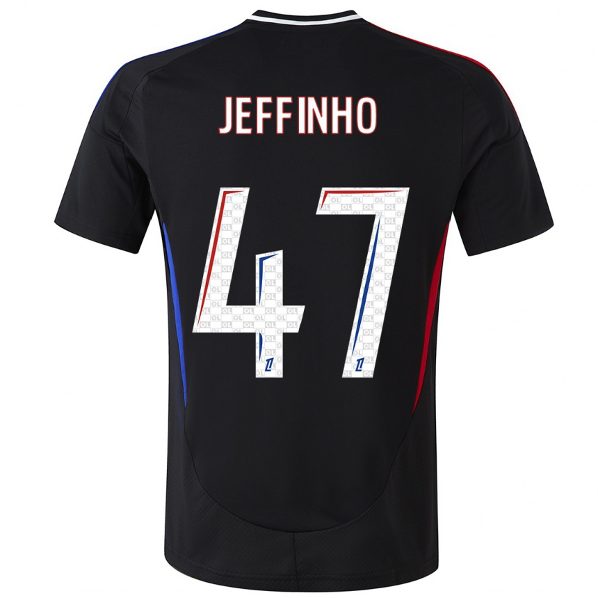 Vyrai Jeffinho #47 Juoda Išvykos Marškinėliai 2024/25 T-Shirt