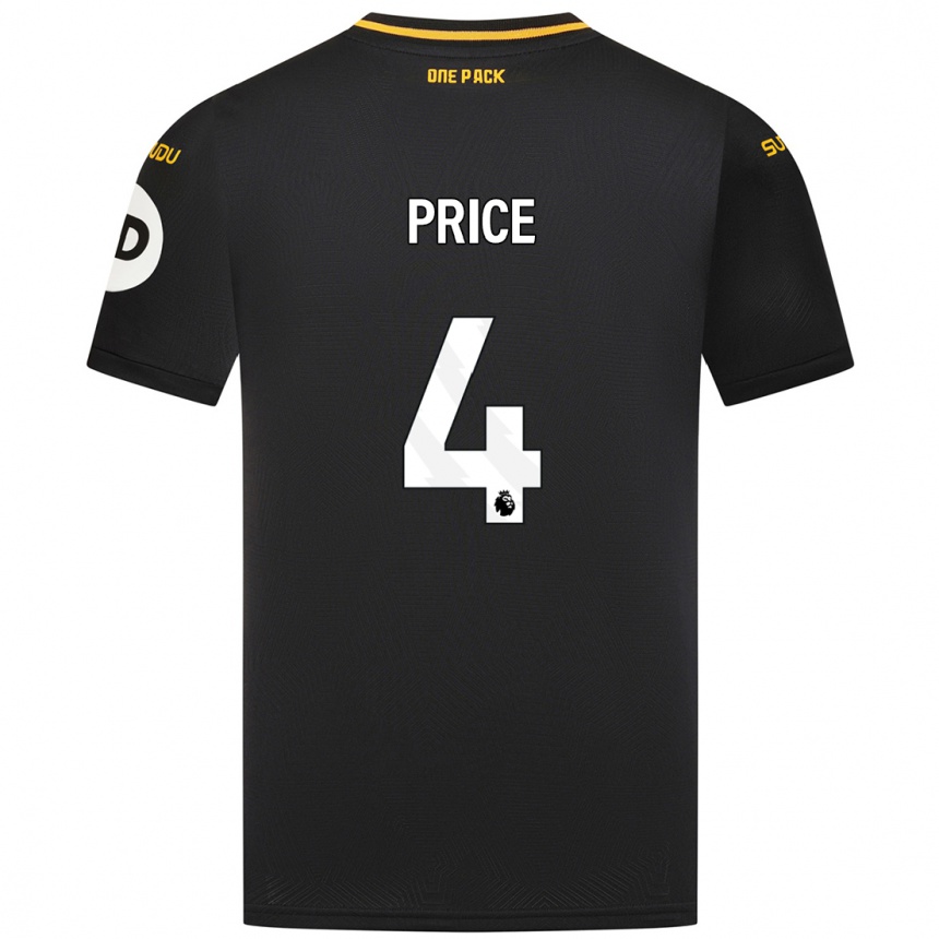 Vyrai Anna Price #4 Juoda Išvykos Marškinėliai 2024/25 T-Shirt