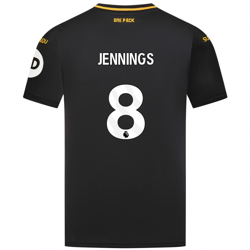 Vyrai Shannie Jennings #8 Juoda Išvykos Marškinėliai 2024/25 T-Shirt