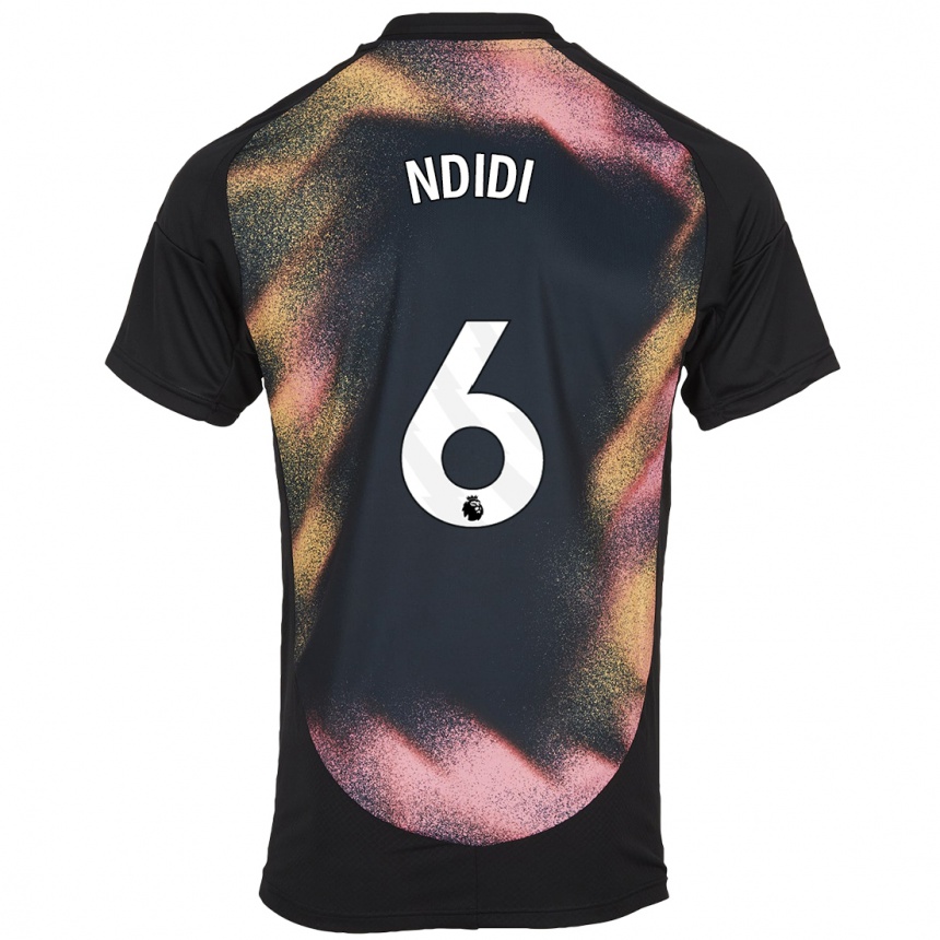 Vyrai Wilfred Ndidi #6 Juoda Balta Išvykos Marškinėliai 2024/25 T-Shirt