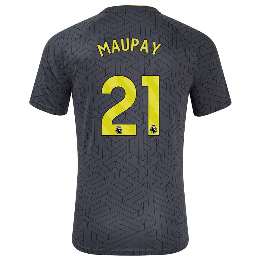 Vyrai Neal Maupay #21 Juoda Geltona Išvykos Marškinėliai 2024/25 T-Shirt