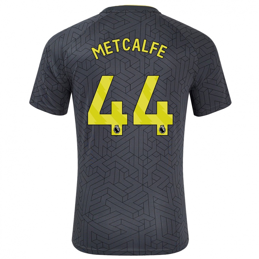 Vyrai Jenson Metcalfe #44 Juoda Geltona Išvykos Marškinėliai 2024/25 T-Shirt