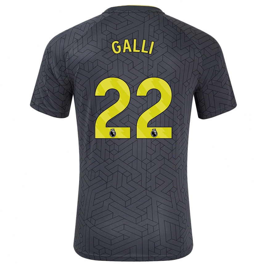 Vyrai Aurora Galli #22 Juoda Geltona Išvykos Marškinėliai 2024/25 T-Shirt