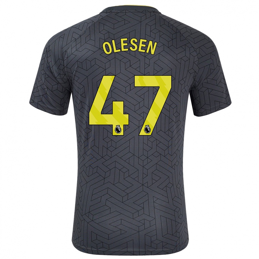 Vyrai Karoline Olesen #47 Juoda Geltona Išvykos Marškinėliai 2024/25 T-Shirt