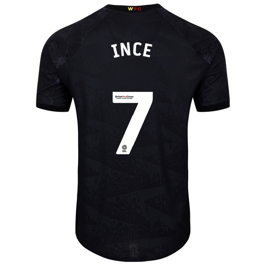 Vyrai Tom Ince #7 Juoda Balta Išvykos Marškinėliai 2024/25 T-Shirt