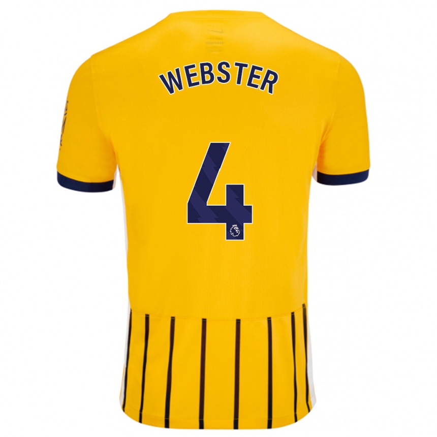 Vyrai Adam Webster #4 Aukso Mėlynos Spalvos Juostelės Išvykos Marškinėliai 2024/25 T-Shirt