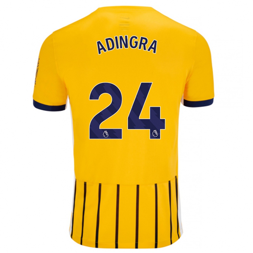 Vyrai Simon Adingra #24 Aukso Mėlynos Spalvos Juostelės Išvykos Marškinėliai 2024/25 T-Shirt