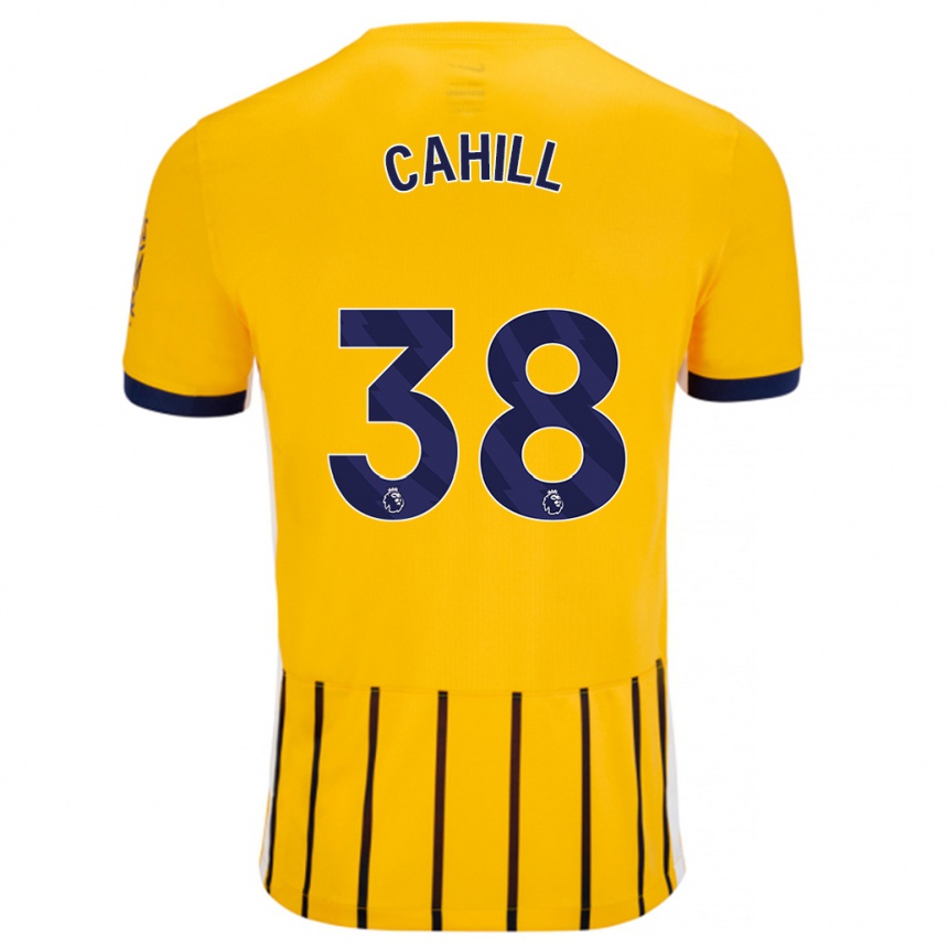 Vyrai Killian Cahill #38 Aukso Mėlynos Spalvos Juostelės Išvykos Marškinėliai 2024/25 T-Shirt