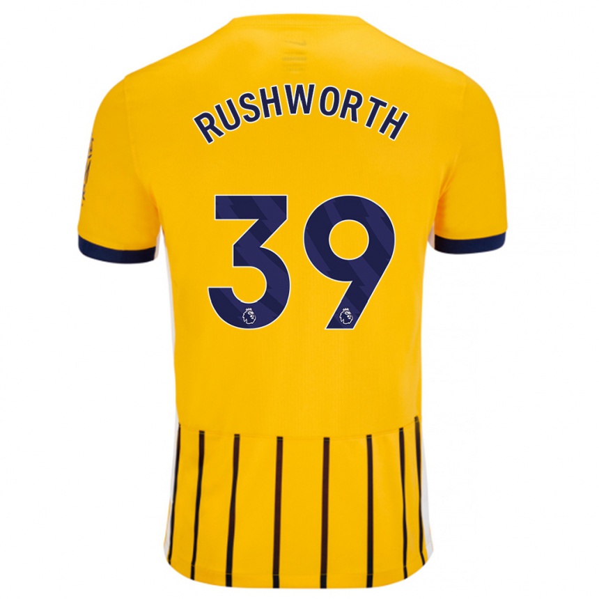 Vyrai Carl Rushworth #39 Aukso Mėlynos Spalvos Juostelės Išvykos Marškinėliai 2024/25 T-Shirt