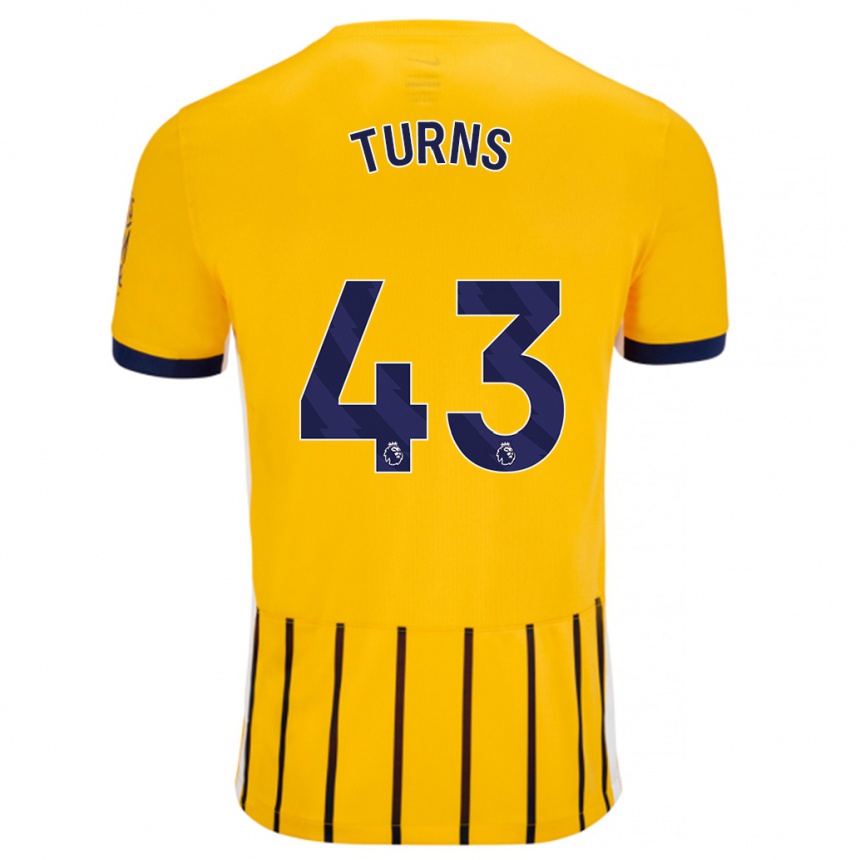 Vyrai Ed Turns #43 Aukso Mėlynos Spalvos Juostelės Išvykos Marškinėliai 2024/25 T-Shirt