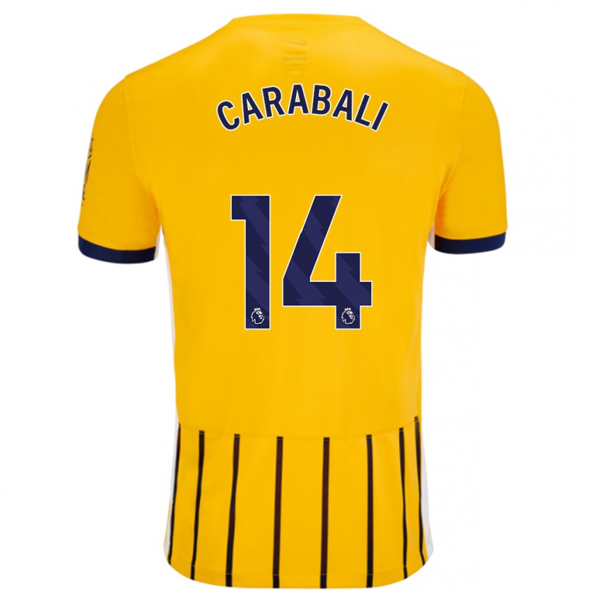 Vyrai Jorelyn Andrea Carabalí Martínez #14 Aukso Mėlynos Spalvos Juostelės Išvykos Marškinėliai 2024/25 T-Shirt