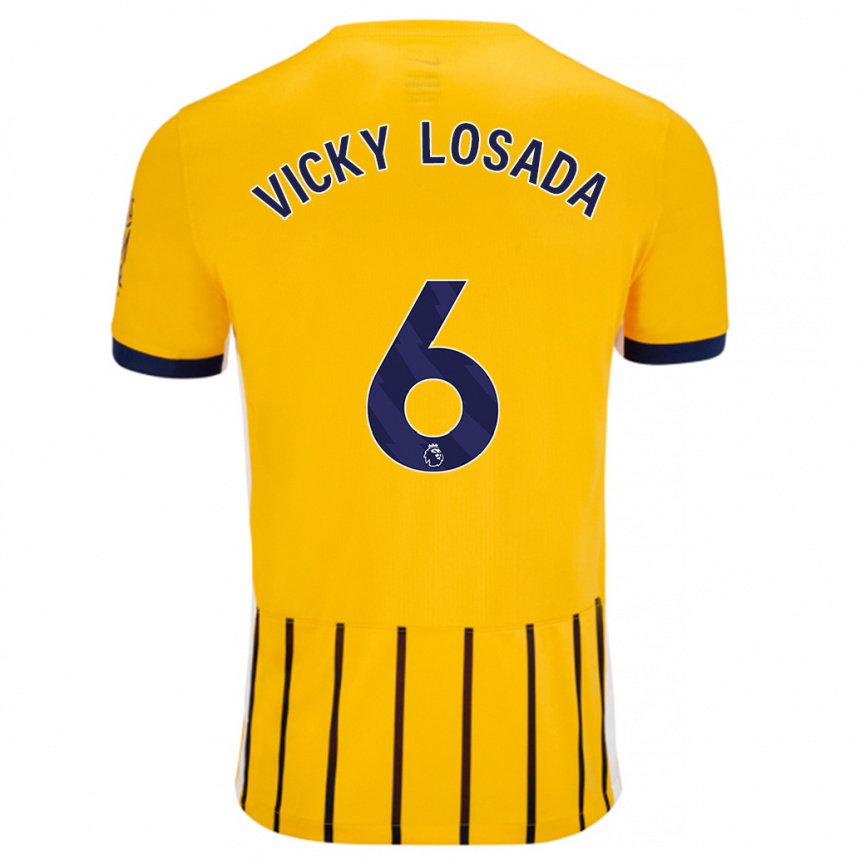 Vyrai María Victoria Losada Gómez #6 Aukso Mėlynos Spalvos Juostelės Išvykos Marškinėliai 2024/25 T-Shirt