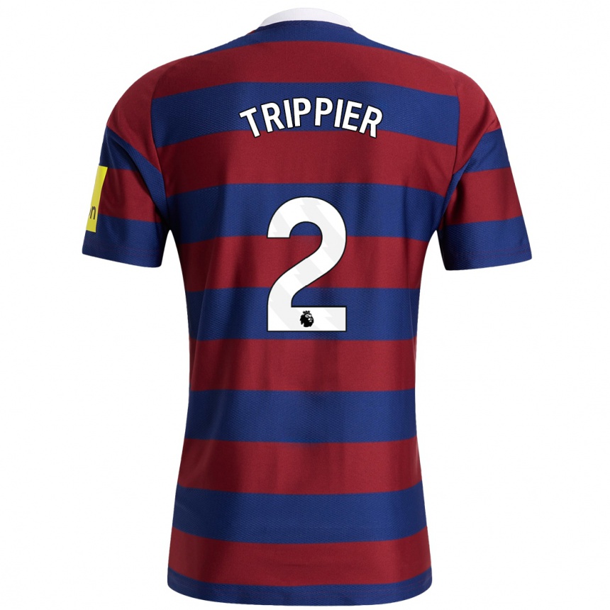 Vyrai Kieran Trippier #2 Bordo Tamsiai Mėlyna Išvykos Marškinėliai 2024/25 T-Shirt