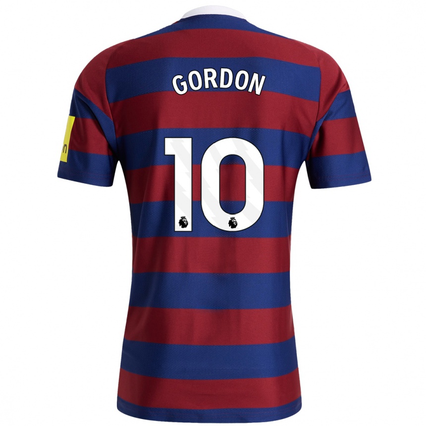 Vyrai Anthony Gordon #10 Bordo Tamsiai Mėlyna Išvykos Marškinėliai 2024/25 T-Shirt