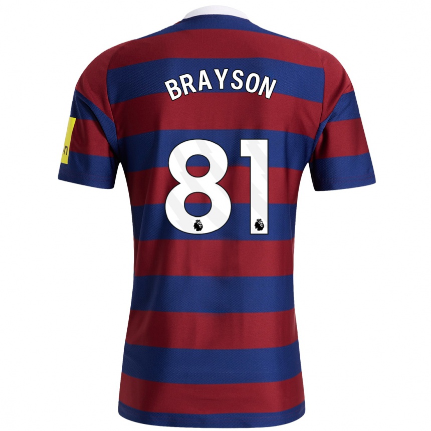 Vyrai Joe Brayson #81 Bordo Tamsiai Mėlyna Išvykos Marškinėliai 2024/25 T-Shirt