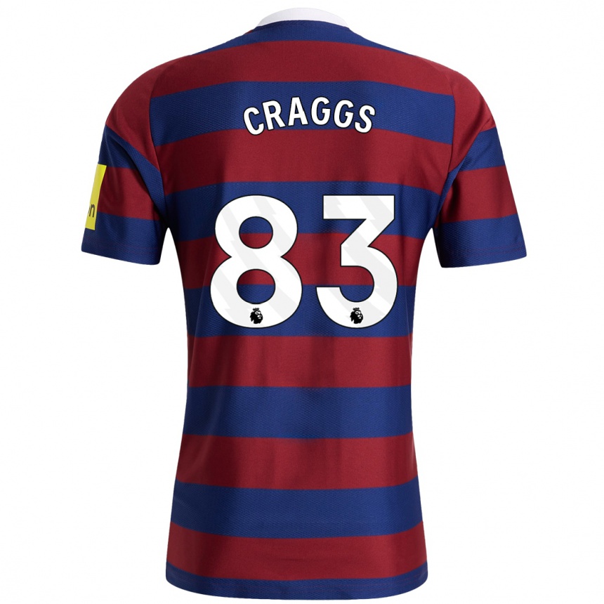 Vyrai Luke Craggs #83 Bordo Tamsiai Mėlyna Išvykos Marškinėliai 2024/25 T-Shirt