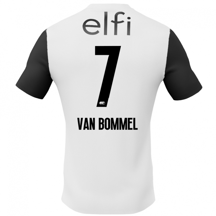 Vyrai Ruben Van Bommel #7 Balta Juoda Išvykos Marškinėliai 2024/25 T-Shirt