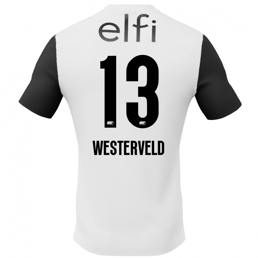 Vyrai Sem Westerveld #13 Balta Juoda Išvykos Marškinėliai 2024/25 T-Shirt