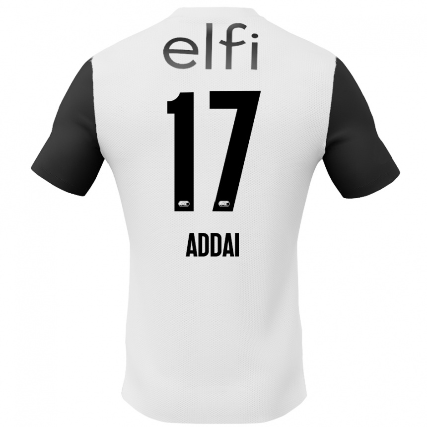 Vyrai Jayden Addai #17 Balta Juoda Išvykos Marškinėliai 2024/25 T-Shirt