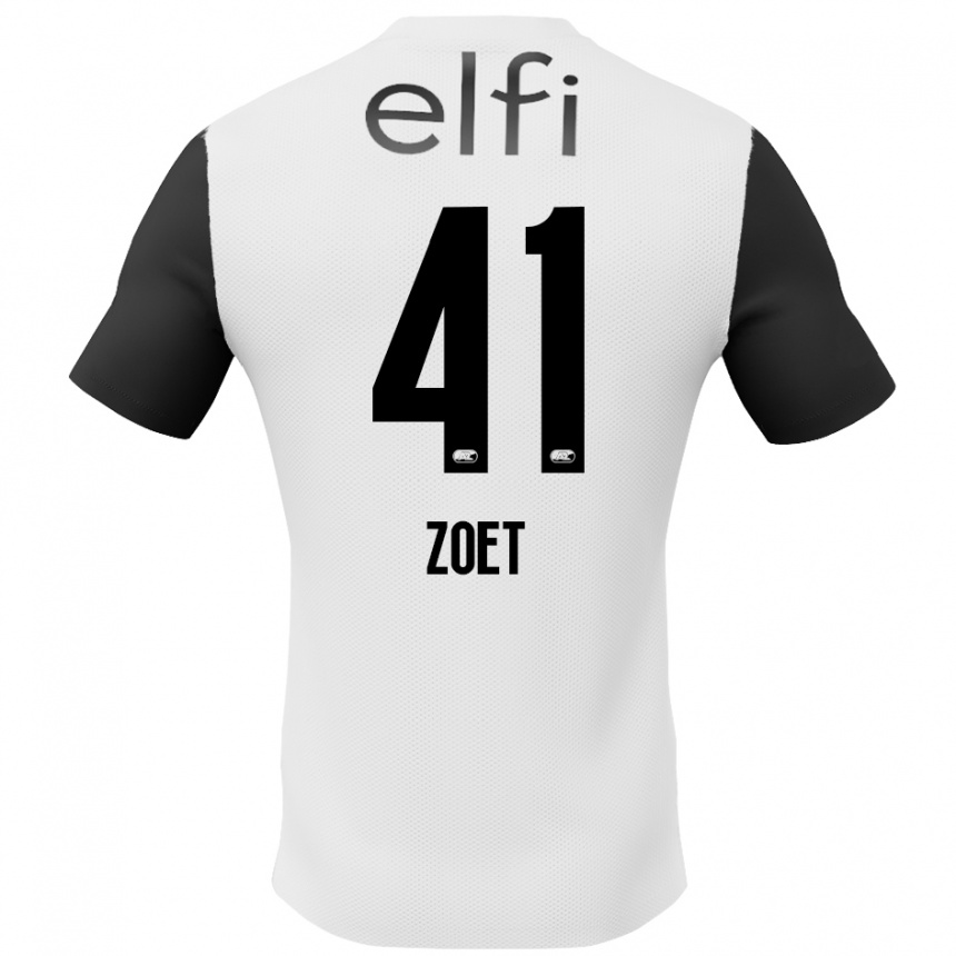 Vyrai Jeroen Zoet #41 Balta Juoda Išvykos Marškinėliai 2024/25 T-Shirt