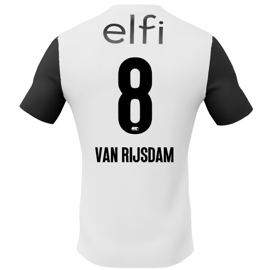 Vyrai Julian Van Rijsdam #8 Balta Juoda Išvykos Marškinėliai 2024/25 T-Shirt