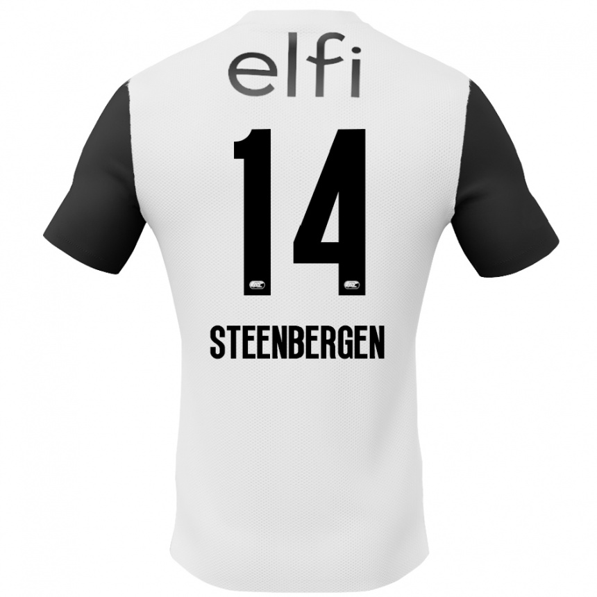 Vyrai Thom Steenbergen #14 Balta Juoda Išvykos Marškinėliai 2024/25 T-Shirt