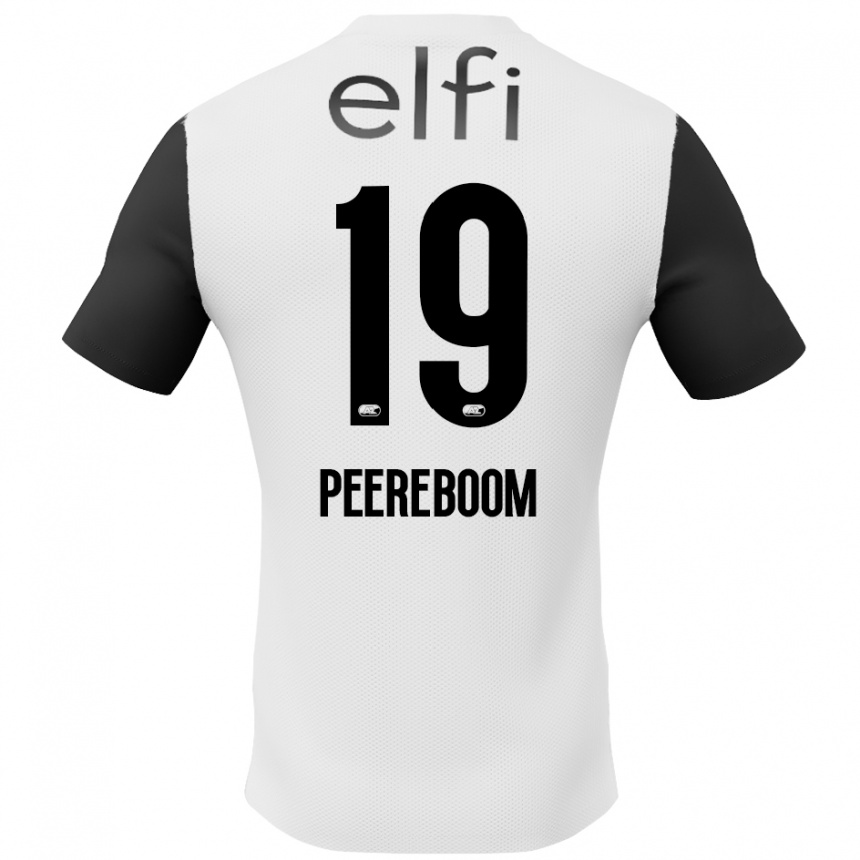 Vyrai Sanne Peereboom #19 Balta Juoda Išvykos Marškinėliai 2024/25 T-Shirt