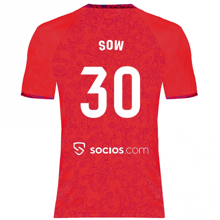 Vyrai Ibrahima Sow #30 Raudona Išvykos Marškinėliai 2024/25 T-Shirt