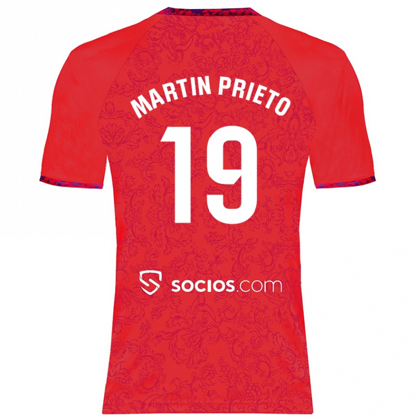 Vyrai Cristina Martín-Prieto Gutiérrez #19 Raudona Išvykos Marškinėliai 2024/25 T-Shirt