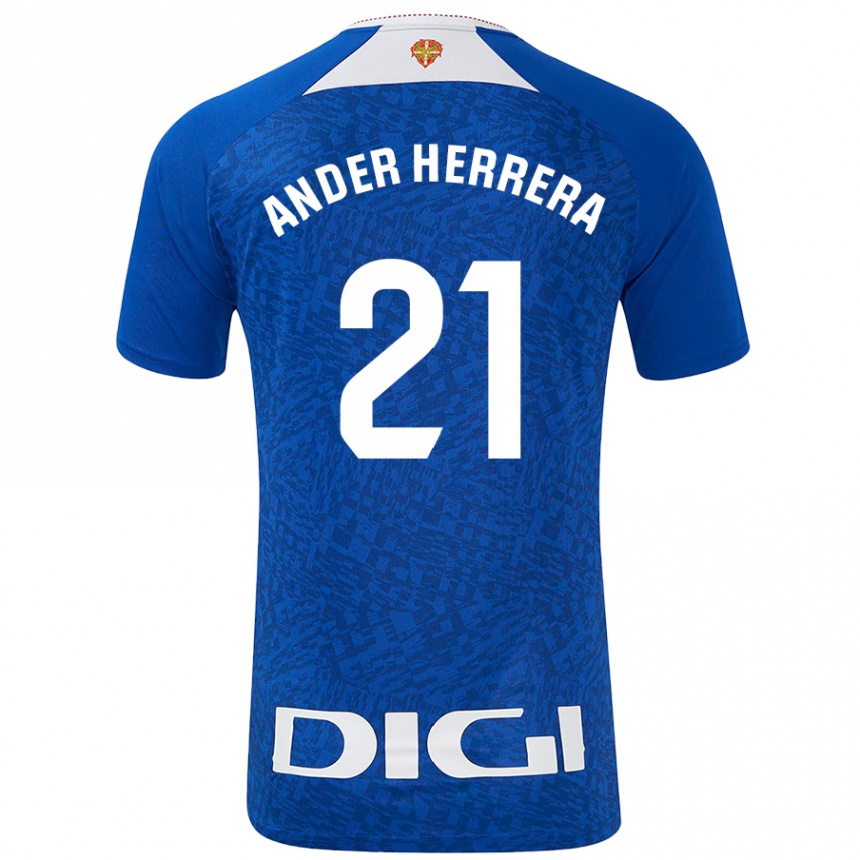 Vyrai Ander Herrera #21 Karališkoji Mėlyna Išvykos Marškinėliai 2024/25 T-Shirt